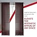 Sapphire Home Brown Sheer Curtains - 63 Inches Length, 2 Panels Set Sheer Drapes, Light Filtering Textured Window Curtain for Living Room, Bedroom, Kitchen, and Dining Room - 54