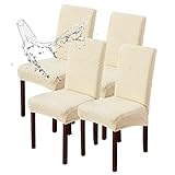 Genina 4 Pack Waterproof Dining Room Chair Covers Stretch Parsons Chair Slipcovers for Dining Room K