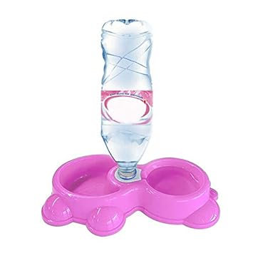 Anti - Skid 2 in 1 Food Bowl 24x14.5x4.5cm for Healthy pet Care of Cats/Dogs/Kittens & Puppies - Pink