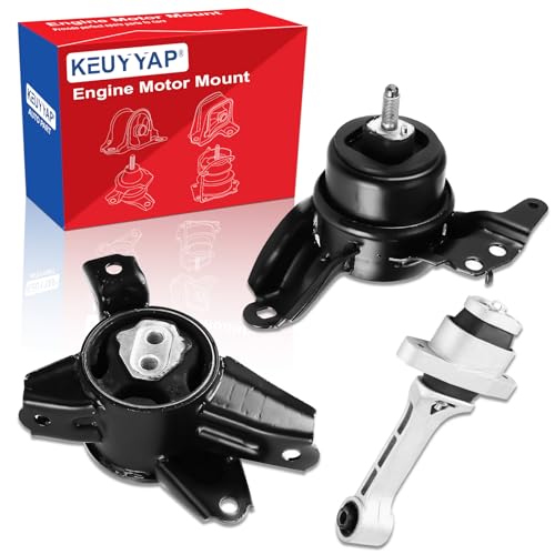 keuyyap 3Pcs Engine Motor Mount Compatible with Kia Optima L4 2.4L 2011-2015 Transmission Mount Set, Replace A7197 A71001 A71034, Black, CA-EM0205