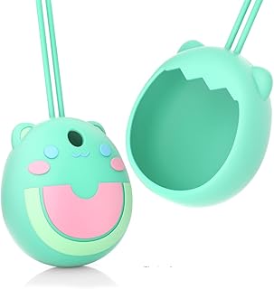 Silicone Protective Case Compatible for Tamagotchi Pix Virtual Electronic Pet Toy Cover, Protable Case with Hand Strap for Tamagotchi Pix Game Machine (Cyan)