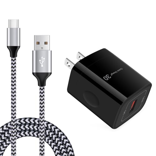 OrSunday Quick Charge 3.0 Fast Charger Compatible Motorola Moto G10 G9 G8 G7 Power Plus Play, Edge/G Power/Stylus/Razr/One 5G Ace/G100, G6 X4 Z4 Z3 Z2 Z Play Force Phone, Wall Charger 6Ft USB C Cable