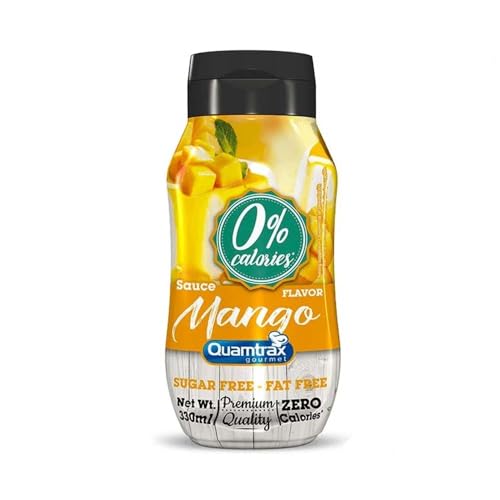 Quamtrax Nutrition - Salsa Gourmet Zero 0% Calorías - 330ml - Sabor auténtico, sin grasas y ligera (330, Mango)