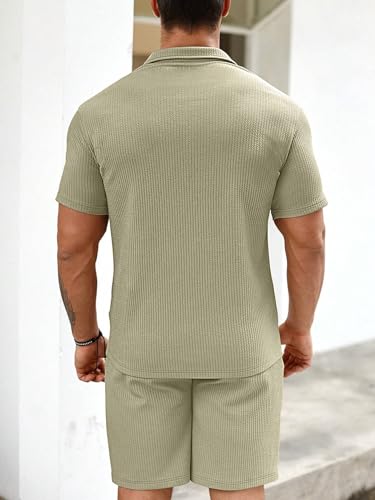 Image of Vogaan Men's Premium Cotton Blend Pyjama Set | Stylish Solid Polo Tshirt and Shorts | Casual Night Suit Wear Set for Man | Summer Co-ords Set with Shorts | Comfortable Nightwear & Loungewear