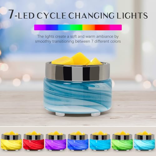 Scented Wax Melt Warmer Electric – Art-glass Candle Wax Warmer, 3-in-1 Wax Melter Burner, Fragrance Warmer for Scented Candles, Wax Melts, Tarts, Essential Oils to Freshen Home Office, Gift & Decor - Image 3