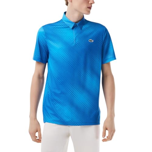 Lacoste Men's Regular Fit UV Protect All-Over Print Golf Polo Shirt, Kingdom/Fiji, XX-Large