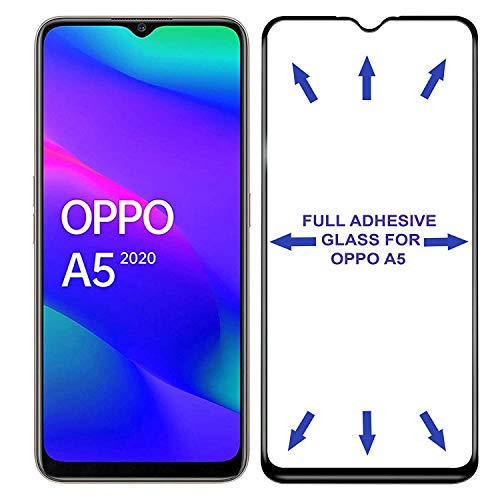 Image of DD SON Tempered Glass Screen Protector Compatible for Oppo A9 2020 / A5 2020 (11D) with Edge to Edge Coverage and Easy Installation kit,Black