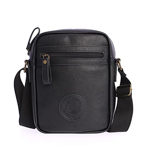 Coronel Tapiocca Mano para Hombre, Bolso Bandolera, Negro, Normal