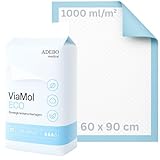 ViaMol® Eco | 25 | Inkontinenzunterlagen Einweg 60x90 cm – Saugstarke Krankenunterlagen 5-lagig, 1400 ml/m² – Weiche & rutschfeste Bettunterlagen bei Inkontinenz