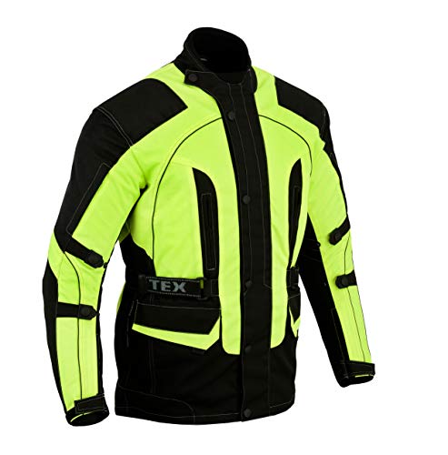 Texpeed Chaqueta de Alta Visibilidad de Motorista - Protector homologado - Tela - Tallas de la M a la 10XL - 8XL - 152cm