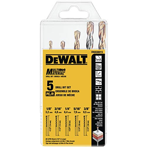 Dewalt Dwa56015 Multi-Material Drill Bit Set, 5-Piece #TOP22