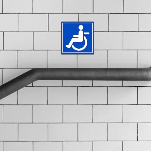 Image of Wheelchair Accessibility Sign Stickers 9Pcs Decal Symbol Ada Compliant Handicap Icons for Area Refuge and Accessible Zones Durable Selfadhesive Vinyl Indoor Outdoor Use