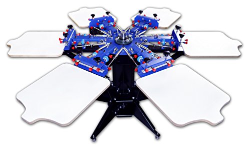 INTBUYING 6 Color Screen Printing Machine 6 Station T-Shirt Printing Press Screen Printer