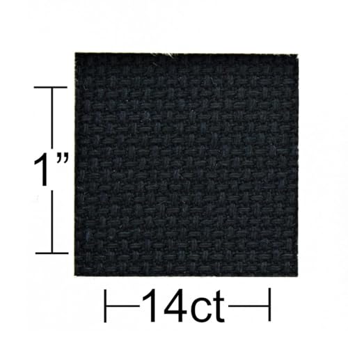 Image of Essentials By Leisure Arts Aida Cloth, 14 Count, Black Cross Stitch Fabric, Embroidery Fabric, Cross Stitch Supplies for Crafting, Stitching, and Sewing Projects 30X36