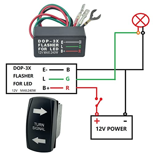 Turn Signal Rocker Switch And Flasher Relay Combo Kit For Atv Utv Rv Boat Off-Road Truck Tractor Motorcycle 4Pin Ip67 On/Off/On Universal Motor Internal Switch #TOP4