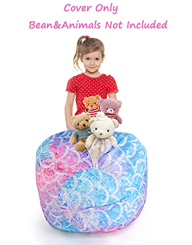 Kaboer Bean Bag Cover For Kids,200L Stuffed Animal Storage Bean Bag Chair Cover |Stuffable Zipper Beanbag For Organizing Children Soft Plush Toys (32X29Inch) #TOP1
