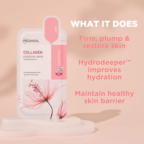 MEDIHEAL Official Best Korean Sheet Mask - Collagen Essential Face Mask 10 Sheets Lifting and Firming For All Skin Types Value Sets - Image 3