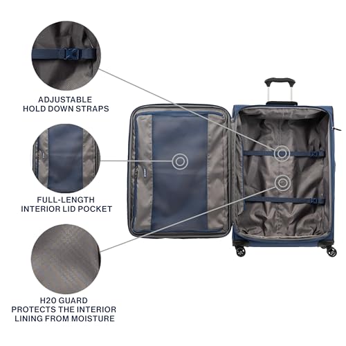 Image of Travelpro Tourlite Softside 29 inch Expandable Luggage with 4 Spinner Wheels, Lightweight Suitcase, Checked Large, Blue