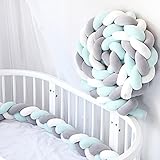protector de cuna trenza diy ▶[Material premium]: tejido con tres hilos de almohadas, firme y cómodo.Lleno de algodón de alta calidad y algodón PP, el gamuza es suave.
