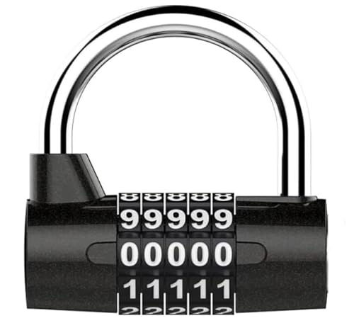 Image of Code Padlock, Large 5 Digit Outdoor Waterproof Resettable Combination Padlock Stainless Steel Shackle for School Gym Locker, Shed, Cabinet, Tool Box, Garage, Gate (1 Pack)