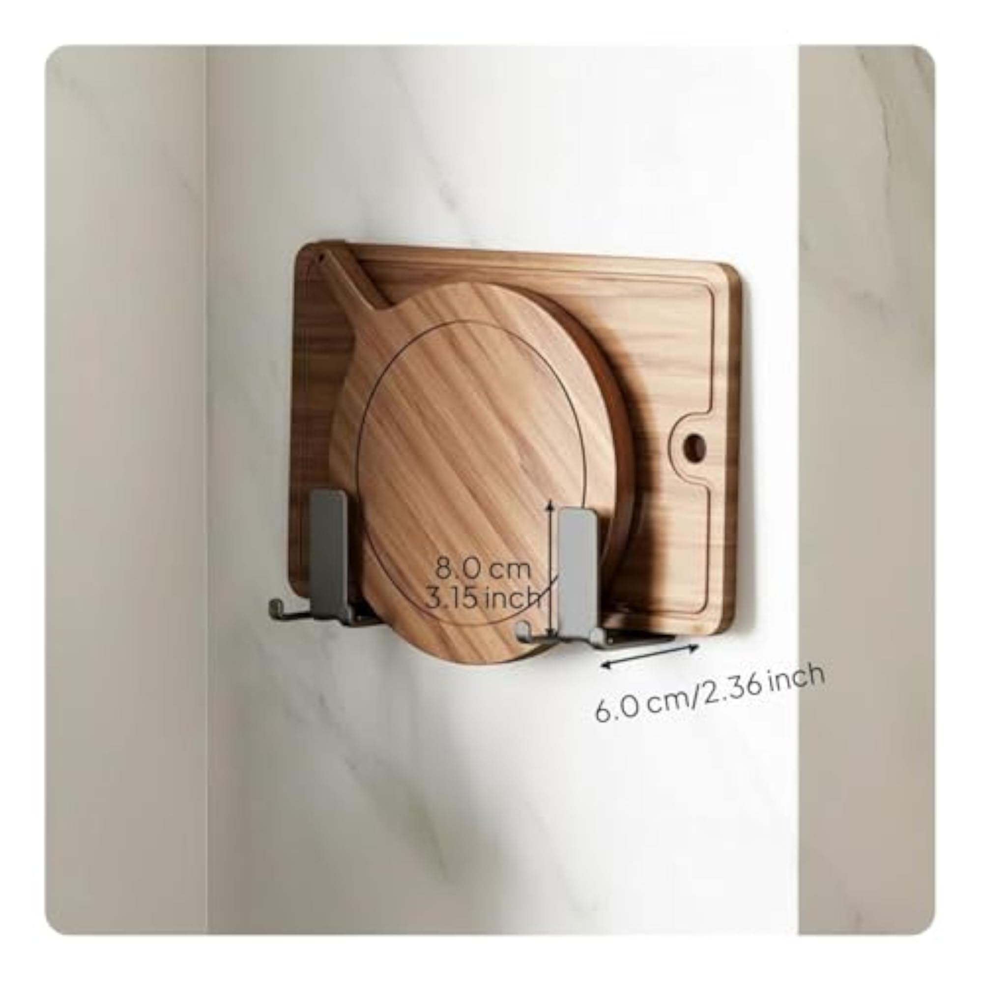 Stainless Steel No-Drill Wall Mount Cutting Board Rack