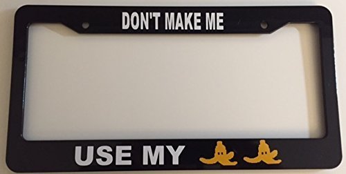 Mark Reynolds Don't Make Me Use My Bananas - Black with Yellow Automotive License Plate Frame