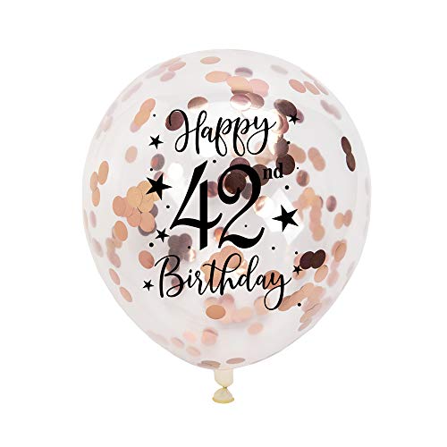 Ballons confettis 42ème anniversaire latex 30,5 cm pour éviter les fuites d'air