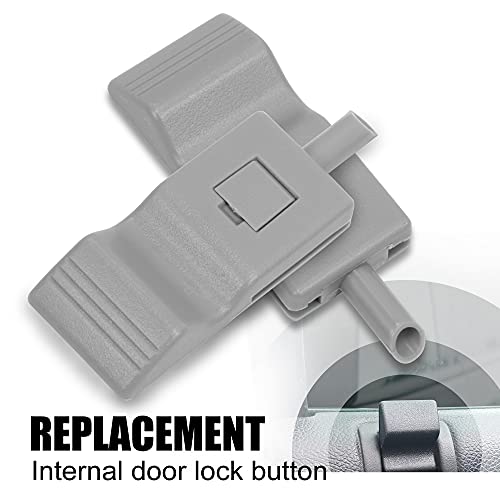 Rdbs Interior Front Or Rear Side Door Lock Knob Tab Car Window Locker Compatible With Chevrolet Gmc Silverado Sierra 2007-2013(07 Classic Model Excluded)[Gray X2] #TOP1