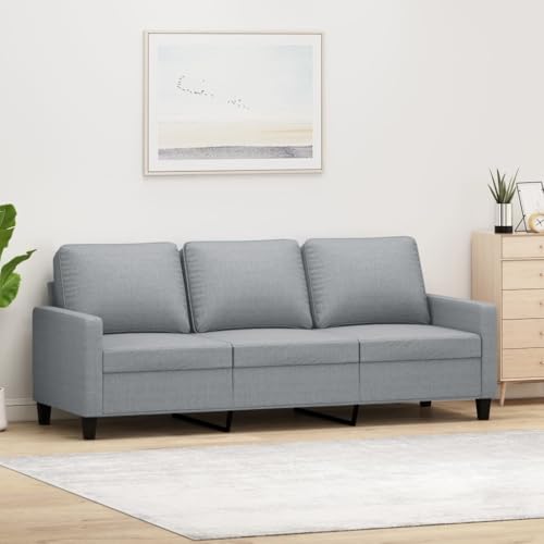 Emmtore Sofá de 3 plazas de Tela,Sofá Sillón de Descanso Relax Color Gris Claro 180 cm