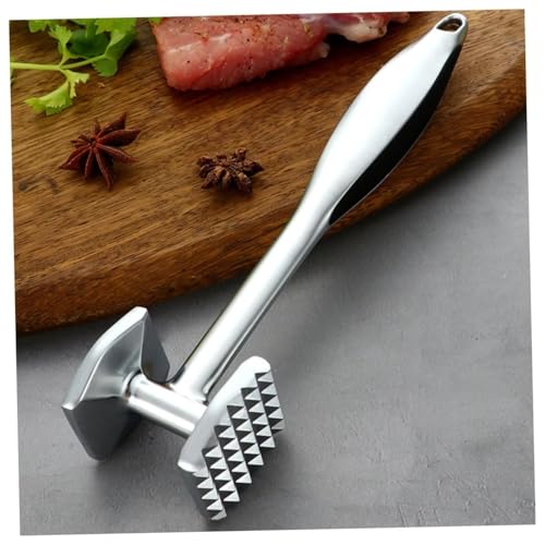 Image of Meat Tenderizer Mallet Stainless Steel, Premium Meat Hammer Tenderizer, Kitchen Meat Mallet for Chicken, Conch, Veal Cutlets, Beef & Steak, Meat Pounder Flattener, Non-Slip Grip
