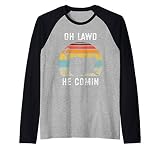 Chonk Katze, Retro Stil Vintage Meme, Oh Lawd He Comin Raglan