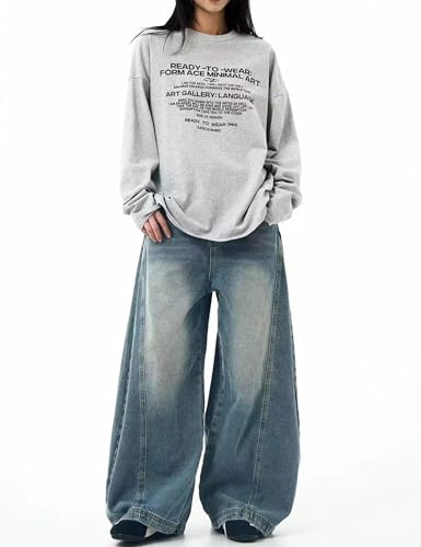 Y2K Vintage Baggy Jeans Fashion Graphic Causal Straight Leg Denim Pants4
