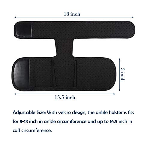 Fomissky Ankle Holster for Concealed Carry, Universal Velcro Leg Gun Holster for Women Men Pistols, Airsoft Tactical Holster with Magazine Pouch Gun Accessories - Thumbnail 3