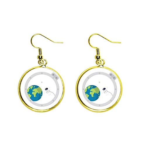 Pendientes Universo y extranjero de gota dorados el regalo de joyería perfecto