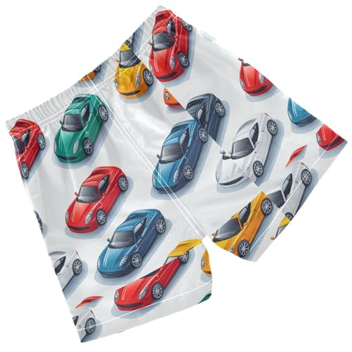 Pigsaly Boys' Swim Board Shorts Bright Red Blue Yellow Green White Sports Car Boy's Swim Trunks Kids Swimwear 5T2