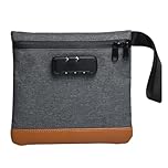 Odour-Proof Bag Safe Bag Portable Safe Waterproof Bag with Lock Odour-Proof Wallet Bag with Combination Lock Document Bag Money Box Lockable Box with Handle for Travel Storage (7.9 x 7.4 Inch, Grey)