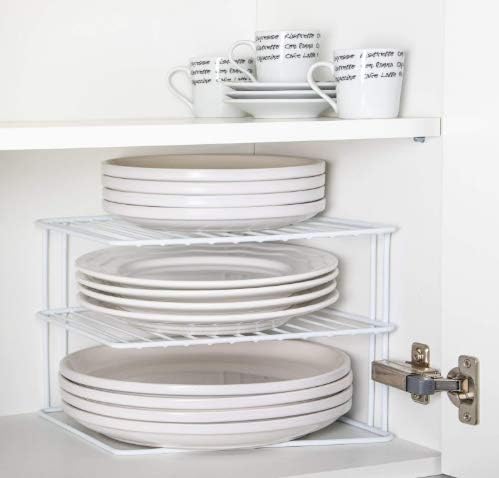 shiok decorโข2 Slot Kitchen White Rack for Dish Storage Rack Kitchen Organizer Rack Plate Stand