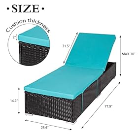 J-SUN-7 2 Pieces Outdoor PE Wicker Chaise Lounge, Patio Reclining Chair Furniture Set Pool Deck Adjustable Backrest… 41dl+WtezCL. SS280