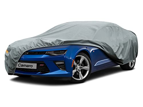 Image of Kayme Heavy Duty Car Cover Custom Fit Chevrolet Chevy Camaro ZL1 SS Z28 LT LE LS (1982-2025), Waterproof All Weather for Automobiles, Full Exterior Covers Sun Rain UV Protection.