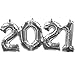 Produktbild Amscan 4190301 - Folienballon Jahreszahl 2021, Silber, 53cm x 22cm, Neujahr, Silvester, Dekoration, Heliumballon