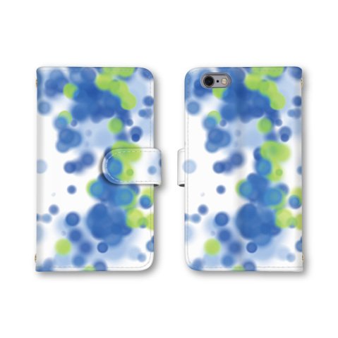 【ノーブランド品】 Xperia Z5 Premium 用 SO-03H 対応 スマホケース 手帳型 ドット柄 アート 水玉模様 ブルー 青色 かわいい おしゃれ 携帯カバー SO-03H 用 ケース