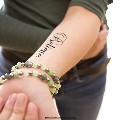 10 x Believe - Temporary Tattoo Lettering in Black (10)