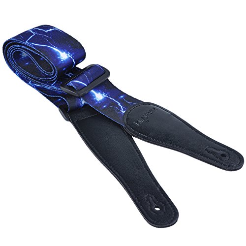Sangle de guitare KingPoint en polyester Dacron avec extrémités en similicuir et boucles en ABS, motifs tendances Blue… - Les Beatles, Paul McCartney, John Lennon, RIngo Starr, George Harrison Sangle de guitare KingPoint en polyester Dacron avec extrémités en similicuir et boucles en ABS, motifs tendances Blue… – Image 3