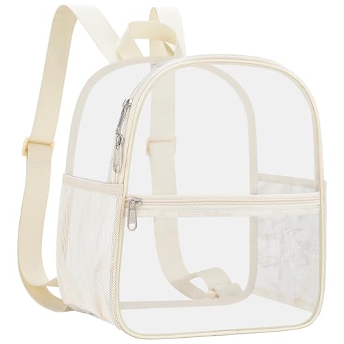Image of Oraben Clear Backpack Stadium Approved, Celar Bag 12 x 6 x 11 in, Small Transparent Backpack for Concerts, Sports Events, Festivals, Travel, Waterproof, Adjustable Straps