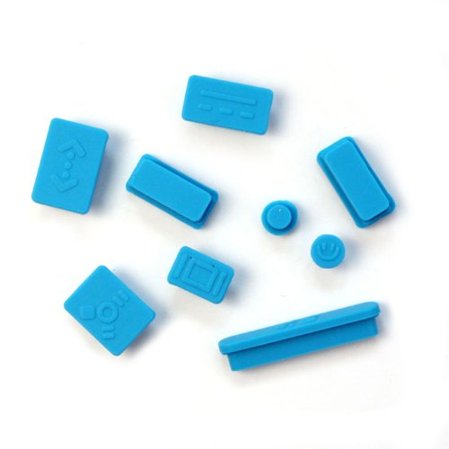 12pcs Anti-dust Silicone Plugs Cover Set for Retina MacBook Pro Retina 11 13 15 Blue