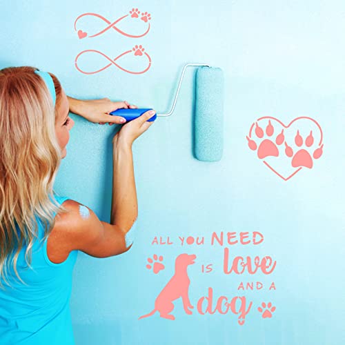 Prasacco 11pcs Paw Painting Stencils,Reusable Dog Paw Print Templates Plastic Assorted Size Dog Trail Stencils with Metal Open Ring for DIY Scrapbooks Painting on Wood Wall Home Decor Supplie - Image 3