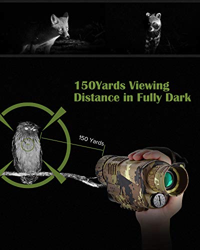 image for BOBLOV 32GB Night Vision Monocular, Infrared Night Vision Camcorder, D