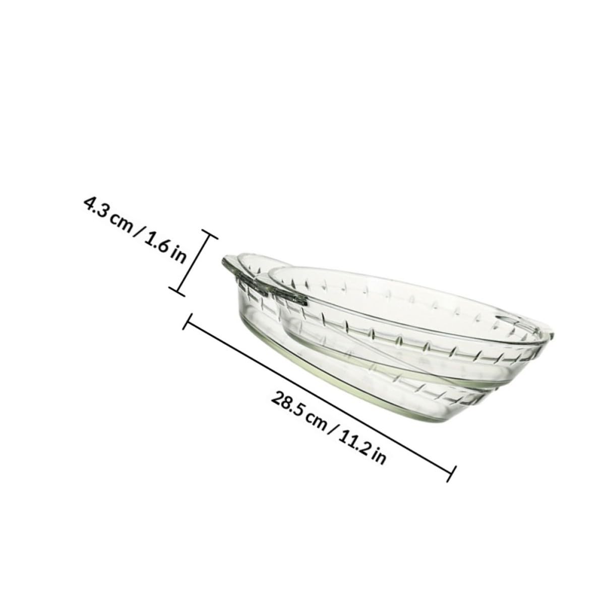 WOONEKY 2 Stück Glas Backform Mikrowellengeeignet 1030ml und 1330 Ml | Hitzebeständig, Spülmaschinengeeignet, Transparente Servierplatten für Ofen und Kühlschrank