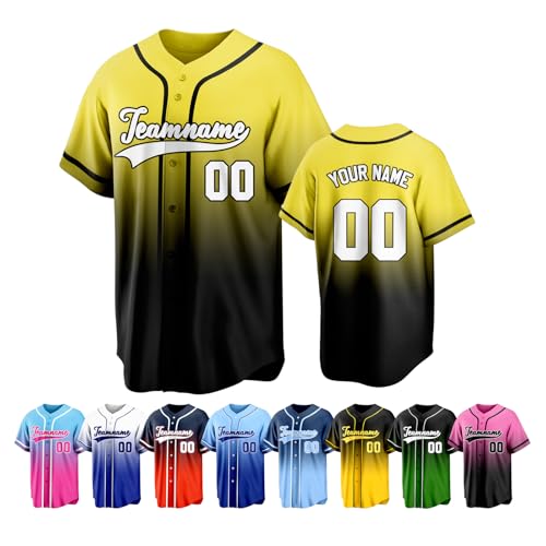 Custom Baseball Jersey Personalized Name, Number & Logo Baseball Shirts Sports Uniform for Men, Women & Youth