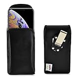 Turtleback Belt Case Designed for iPhone 11 Pro (2019) iPhone Xs (2018) and iPhone X (2017) Vertical Holster Black Leather Pouch with Heavy Duty Rotating Belt Clip, Made in USA